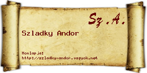 Szladky Andor névjegykártya