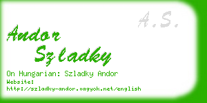 andor szladky business card